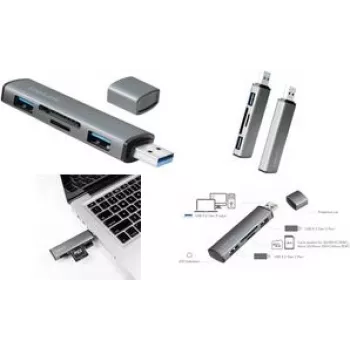 LogiLink UA0394 USB 3.2 Gen 2 hub s hliníkovým puzdrom, s integrovanou čítačkou SD kariet, so stavovým
