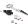 DeLOCK RJ45 modulárny konektor samec Cat.6A uzamykateľný 10 ks sada čierna metalická konektor samec