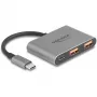 USB hub DELOCK 64337 — USB 3.2 Gen 2 Type-C host, 3 porty (Type-C + 2× Type-A), 10 Gbit/s, sivý, kovové puzdro
