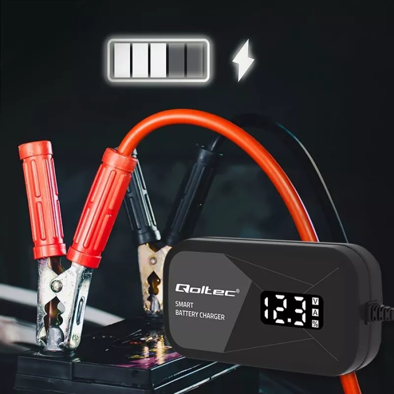 Nabíjačka batérií QOLTEC 52492 12V 2A s mikroprocesorovým riadením a regeneráciou článkov