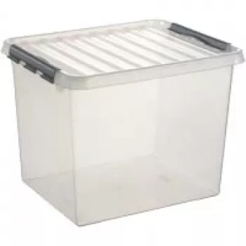 Helit H6162702 Q-line archivačná krabica, 52 L, priehľadná