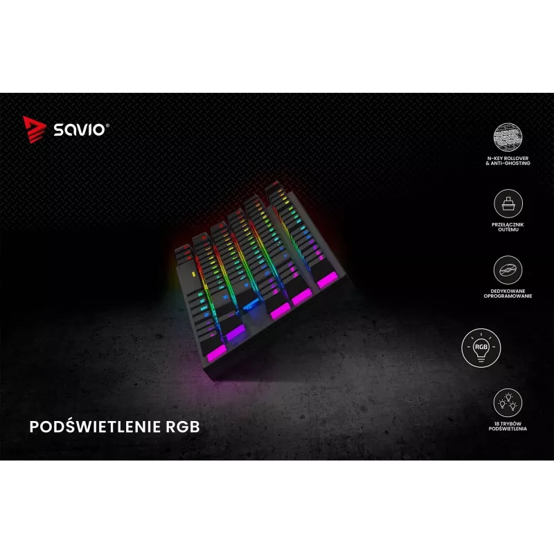 Mechanická klávesnica RGB Tempest X2 Outemu Red Savio Savgk-tempest X2 Red