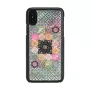 Puzdro na smartphone iKins pre iPhone XS / XS S — dizajn Flower Garden, čierne