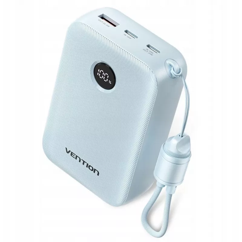 Powerbanka Vention FKBL0-C 20000 mAh, 2x USB-C + 1x USB-A, modrá