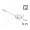 Kábel DeLOCK Easy 45 modul USB 2.0 zasúvací kábel USB Type-A na 8 Pin Lightning konektor samica biely