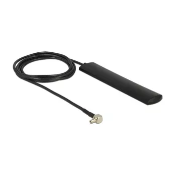 DELOCK LTE anténa TS-9 konektor samec 90° 3 dBi všesmerová pevná čierna lepiaca montáž