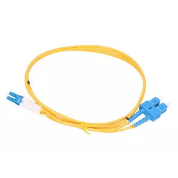 Optický kábel Extralink EX.3616, FTTH G.652D, SC na LC, 2 m, Vollduplex, žltý