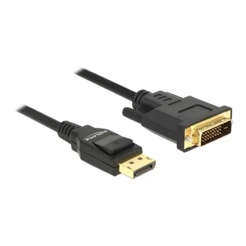 DeLOCK - video kábel - Single Link - DisplayPort (M) na DVI-D (M) - DisplayPort 1,2a - 2,0m - pasívny - čierny (85313)
