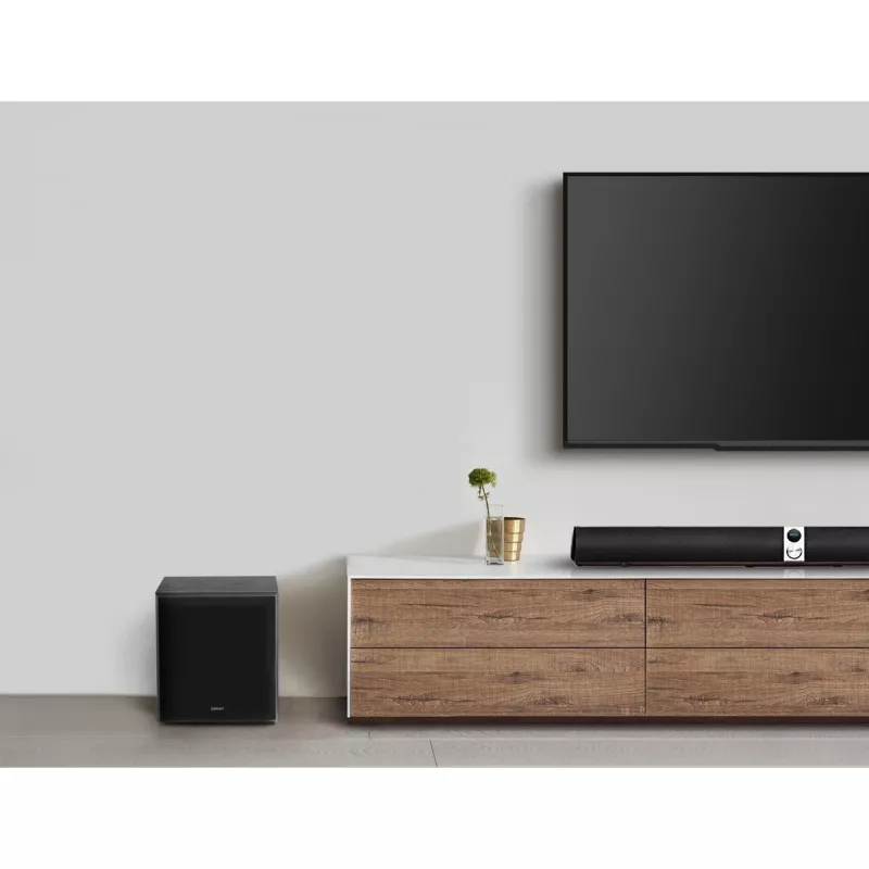 Aktívny subwoofer Edifier T5, stereo cinch vstup/výstup, čierny, 70 W (mierne poškodený obal)