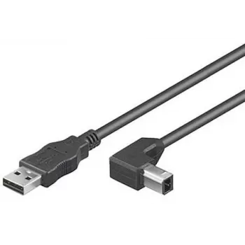 Microconnect USBAB3abgewinkelt USB kábel USB 2.0 3 m USB A USB B čierna
