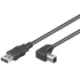 Microconnect USBAB3abgewinkelt USB kábel USB 2.0 3 m USB A USB B čierny