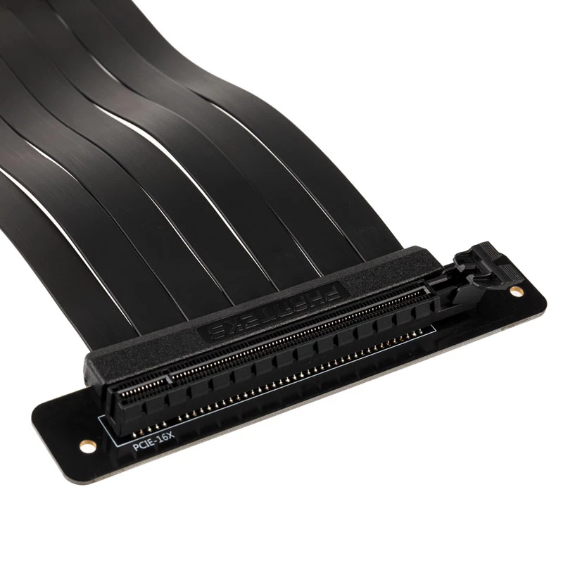 PHANTEKS PCIe x16 Riser Ribbon kábel, 90 stupňov, 22 cm – čierny