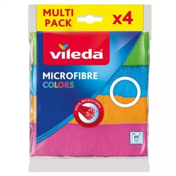 Vileda Microfibre Colors čistiace utierky, viacfarebné, 4 ks