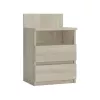 Top E Shop M1 SONOMA MAT nočný stolík, 2 zásuvky, dub