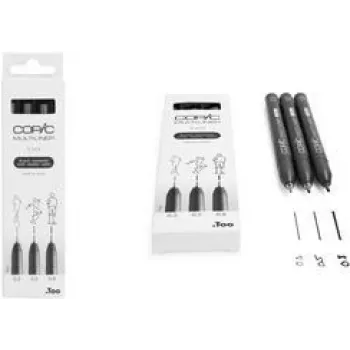 COPIC Multiliner Fineliner čierny 0,3 + 0,5 + 0,8 mm, 3 ks (22075630)
