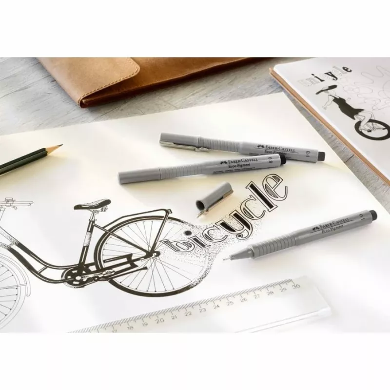 Fineliner Faber-Castell 166008 čierny 8 kusov