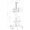 Hagor 8209 HP Twin Stand mobilný podlahový stojan pre displeje 32-55 palcov (81-140 cm), 45 kg, výškovo nastaviteľný, čierny