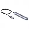USB hub Unitek H1208CGY01 — 4-portový USB 3.0 (5 Gbit/s), spätne kompatibilný s USB 2.0, hliník