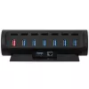 Streamplify HUB CTRL 7, 7x USB 3.0 typ A, RGB, 12V, EÚ sieťový kábel – čierny