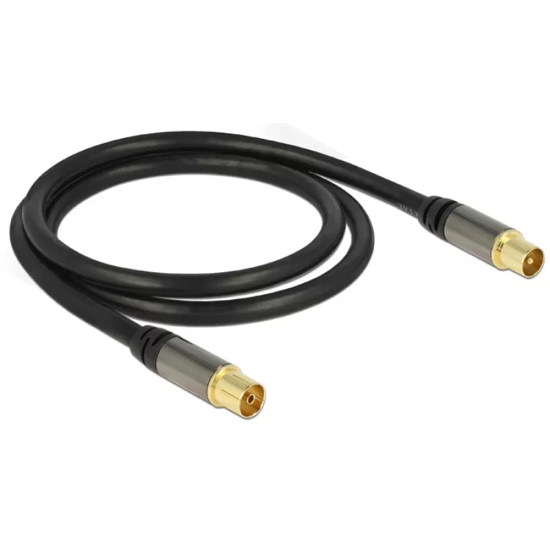 Koaxiálny kábel RG-6/U DeLOCK 88922 1 m IEC čierny
