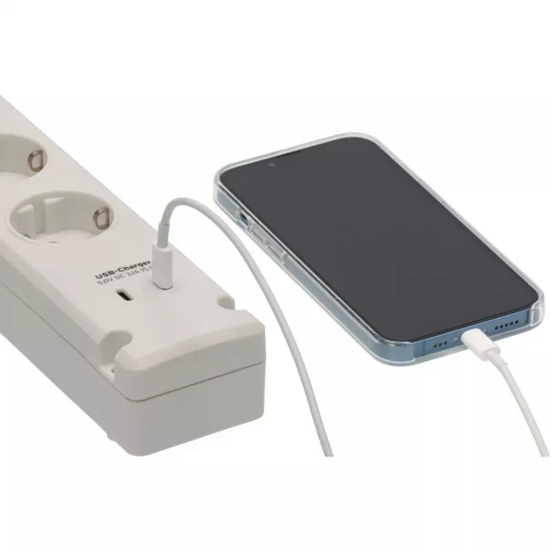 Brennenstuhl Bremounta zásuvková lišta, 5 zásuviek + 2x USB-C, 3 m, biela