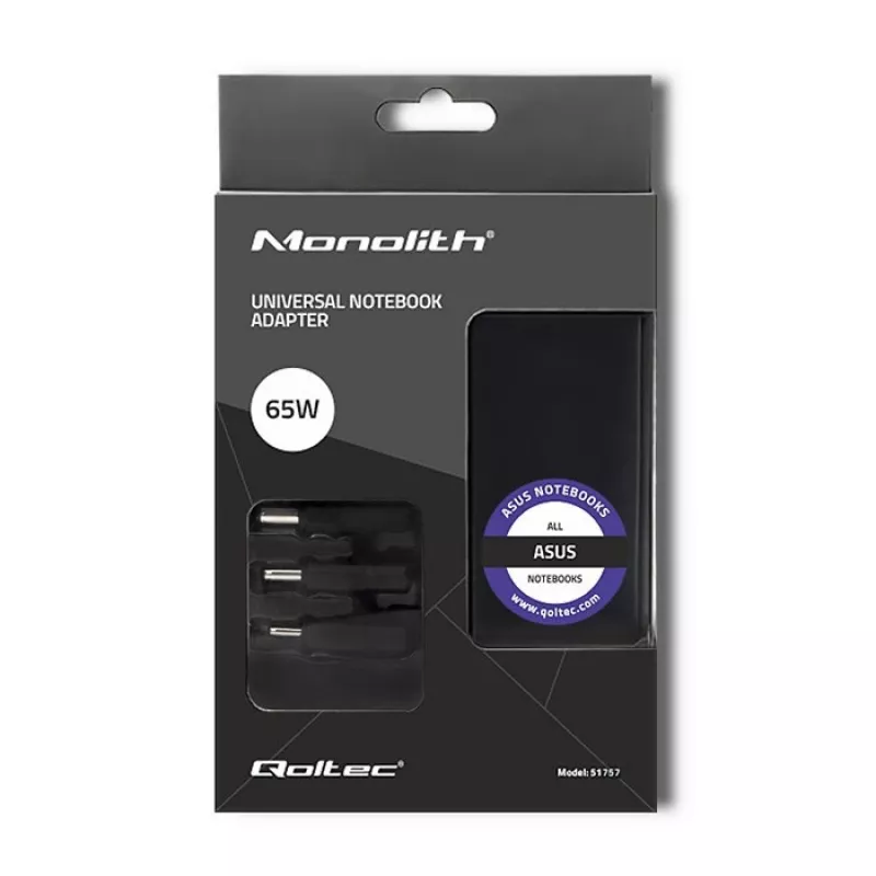 Qoltec 51757 napájací zdroj/menič vnútorný 65 W čierny