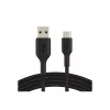 Pletený USB-C na USB-A kábel 3 m čierny