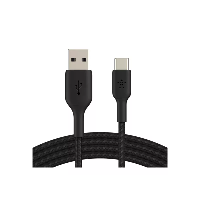 Pletený USB-C na USB-A kábel 3 m čierny