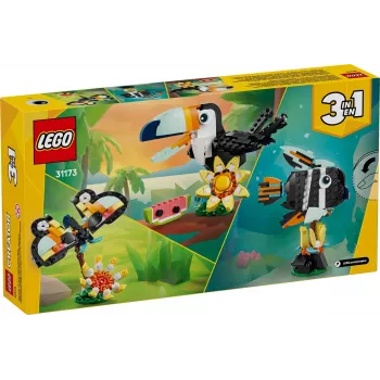 Stavebná hračka LEGO Creator 3-in-1 Divé zvieratá tropický tukan set 31173