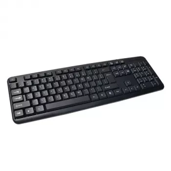 Káblová full-size klávesnica VAKOSS TK-103PK — USB, 104 tlačidiel, numerický blok, čierna, 1,4 m kábel