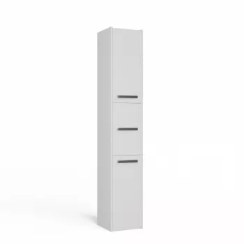 Kúpeľňová stojaca skrinka top e shop S33 BIEL – voľne stojaca, biela, 6 políc, 300×300×1700 mm
