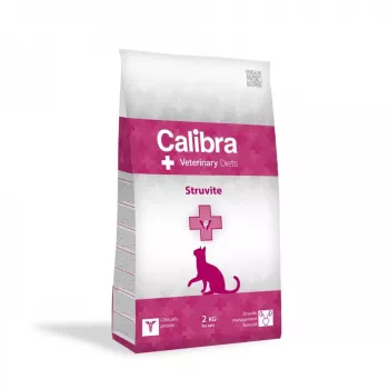 Suché krmivo pre mačky Calibra VD Cat Struvite 2 kg — veterinárna diéta na podporu močových ciest, kuracie, bielkoviny 32 %, tuk 15 %