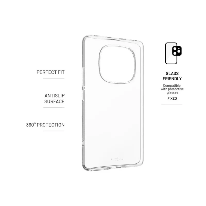 Zadný kryt FIXED pre Xiaomi Redmi Note 14 Pro 4G, priehľadné TPU ochranné puzdro