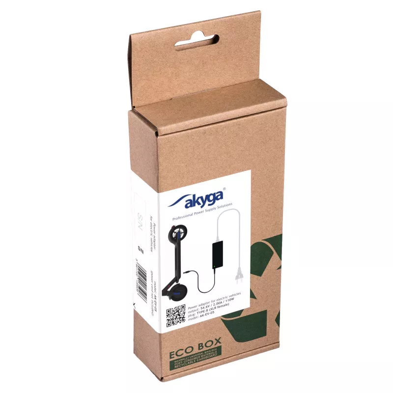 Akyga AK-EV-05 nabíjačka pre e-biky na 48 V batérie, 54,6 V / 2 A, 110 W, GX16 12 mm konektor samica, 1 m