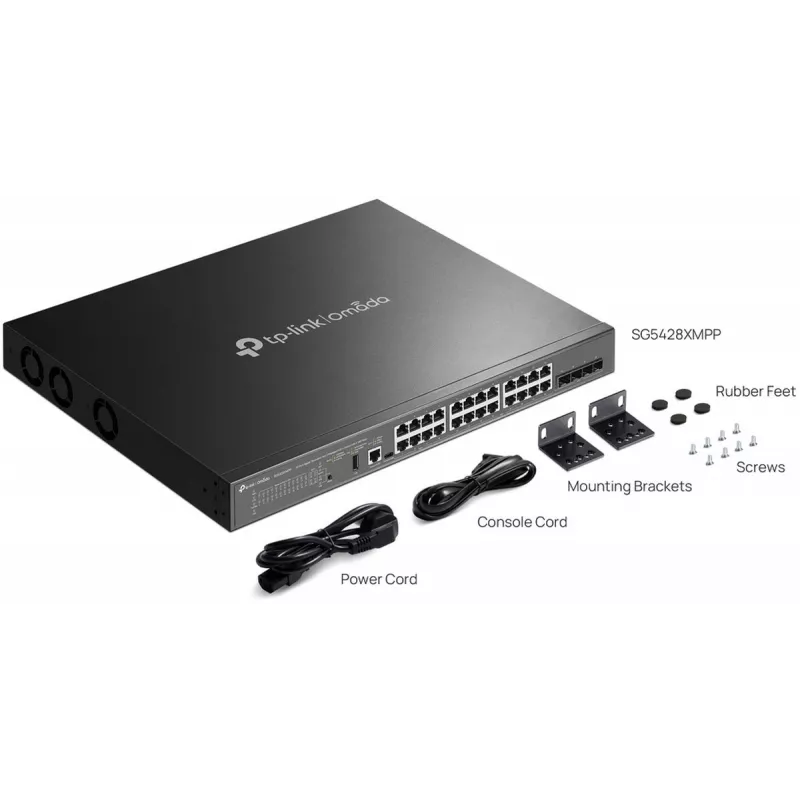 TP-Link SG5428XMPP sieťový switch Managed L3 Gigabit Ethernet (10/100/1000) Power over Ethernet (PoE) čierny