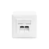 CAT.6A dátová zásuvka, na omietku, tienená, 2x RJ-45 LSA (biela, 5 kusov, Class E)