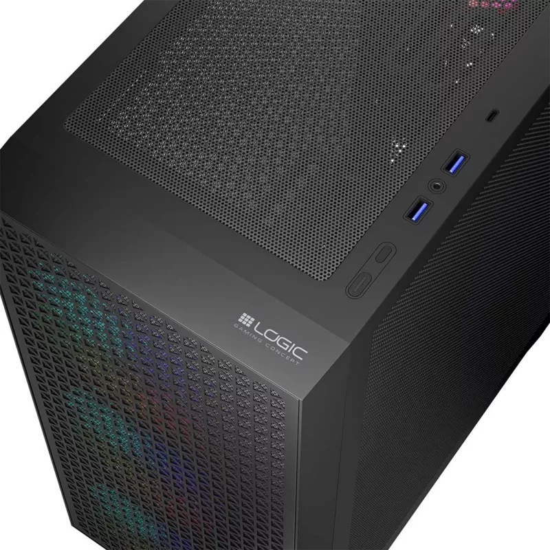 Logic DART PRO ARGB MIDI USB-C PC skriňa čierna