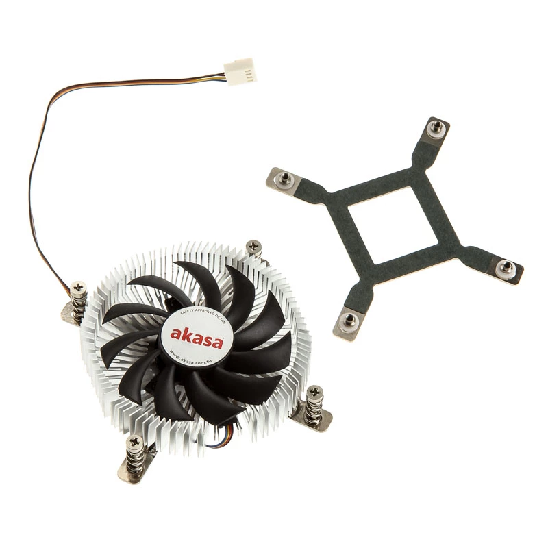 Akasa AK-CC7129BP01 nízkoprofilový chladič procesora, 75 mm, LGA775/LGA1156/LGA1155/LGA1150, hliník