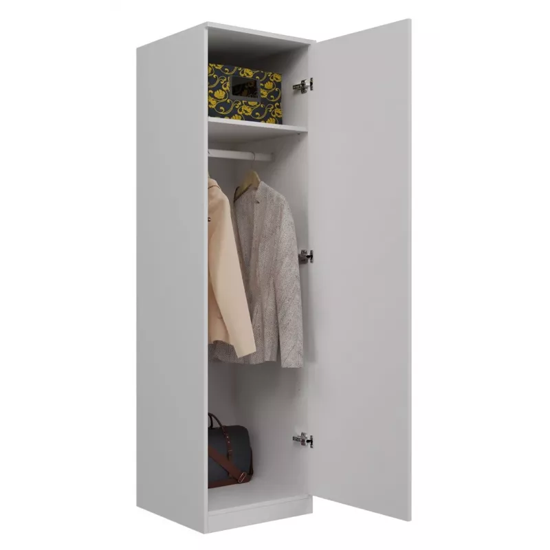 Skriňa na oblečenie Top e Shop SD-50 BI s 5 policami, 1 dvere, biely rám