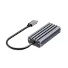 USB-C na RJ45 adaptér Unitek U1343AGY01 — 5 Gbit/s Ethernet, USB-C (konektor samec) na RJ45 (konektor samica), sivý, 0,15 m kábel