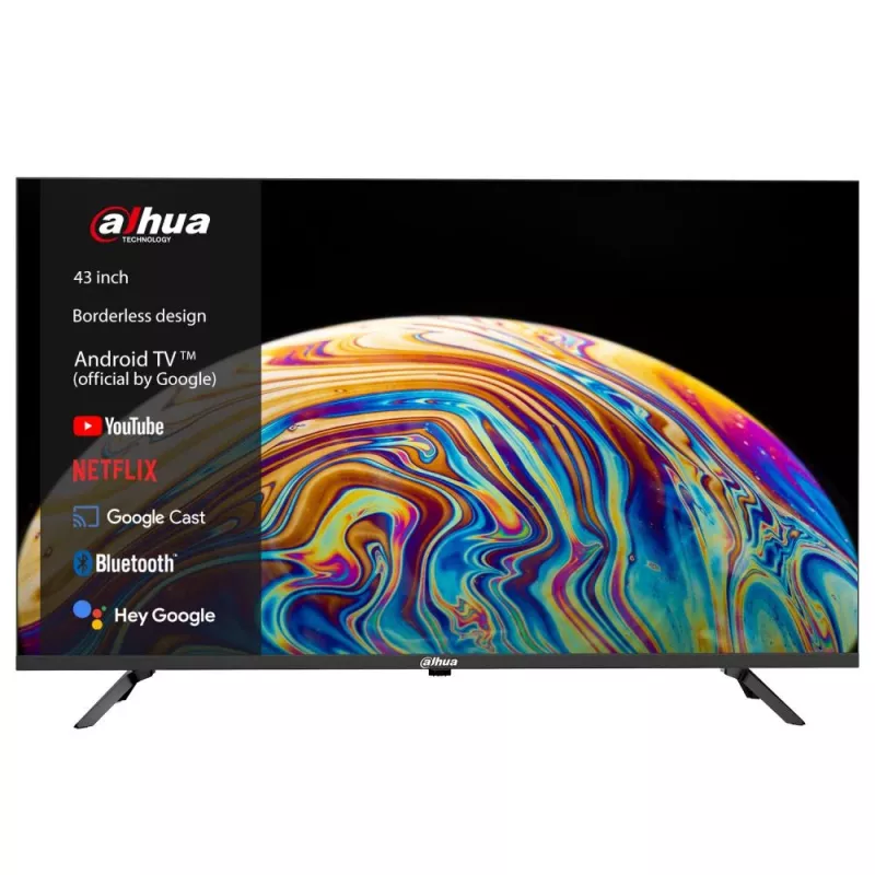 TV Dahua LTV43-SD200 43 inch Full HD LED 1920x1080, Android TV, Direct-LED, 260 cd/m², 2×HDMI, Wi‑Fi, 8 W audio