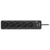 Tracer PowerGuard PRO čierna 5 AC zásuviek 1,6 m 3680 W