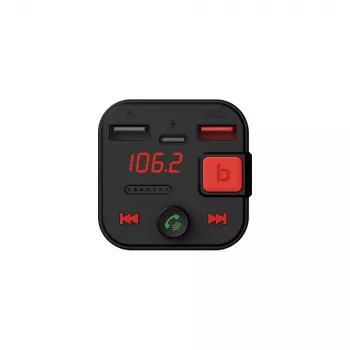 SAVIO FM vysielač, Bluetooth 5.3, nabíjačka QC 3.0, LED displej, Bass Boost, TR-15, čierna