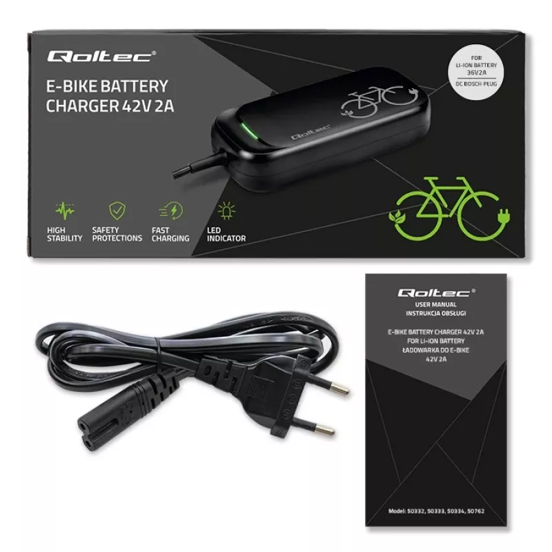 Nabíjačka QOLTEC pre e-bike Bosch 50762 36V/42V 2A