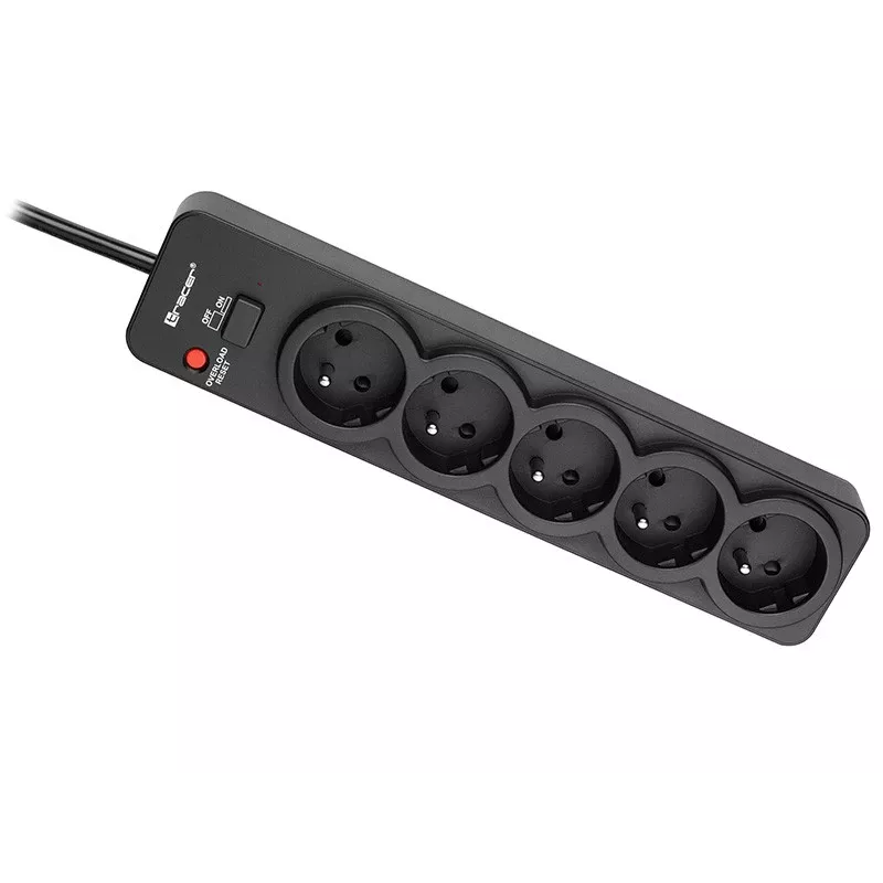 Tracer PowerGuard PRO čierna 5 AC zásuviek 1,6 m 3680 W