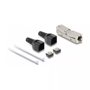 DeLOCK RJ45 spojka LSA na LSA Cat.6A bez nástroja čierna