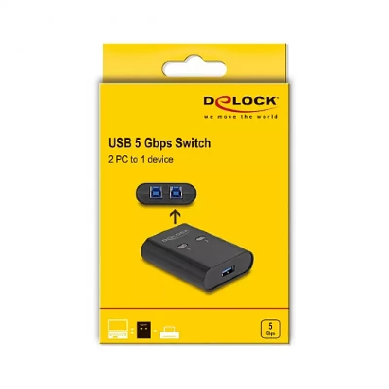 DeLOCK USB switch 2 PC na 1 zariadenie 5 Gbps čierna