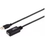 USB kábel S/CONN 13-26085 USB 2.0 15 m USB-A čierny