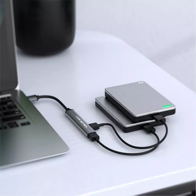 Qoltec 53790 Hub adaptér USB-C 3.1 5in1 | USB-C PD | USB-C | 2x USB 2.0 | USB 3.0