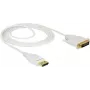 Video kábel adaptér DeLOCK 83814 2 m DisplayPort DVI biely